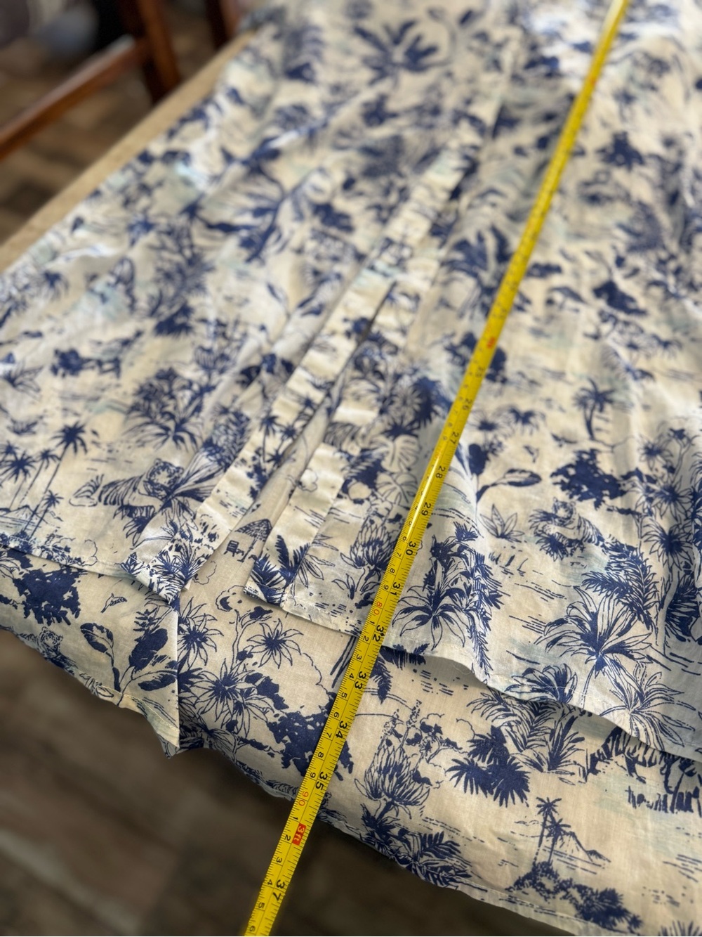 Violet Sky Blue & White Tropical Print Shirt Swim Cover Up - Picture 9 of 9